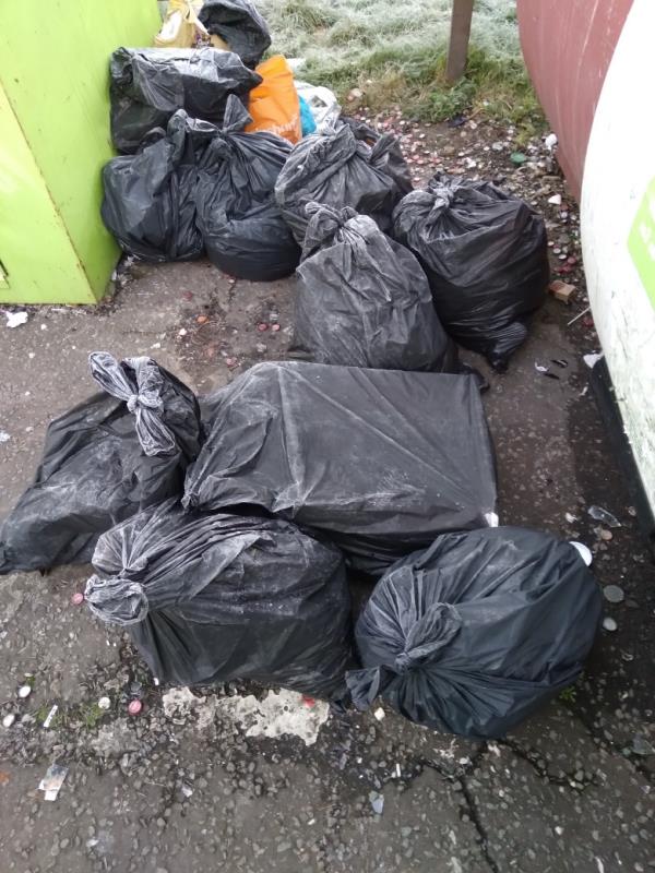 Flytipped household/food and nappies waste bags no evidence taken away -29 Hazel Crescent, Reading, RG2 7ND