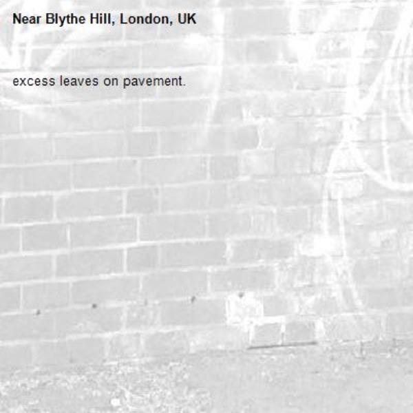 excess leaves on pavement. -Blythe Hill, London, UK