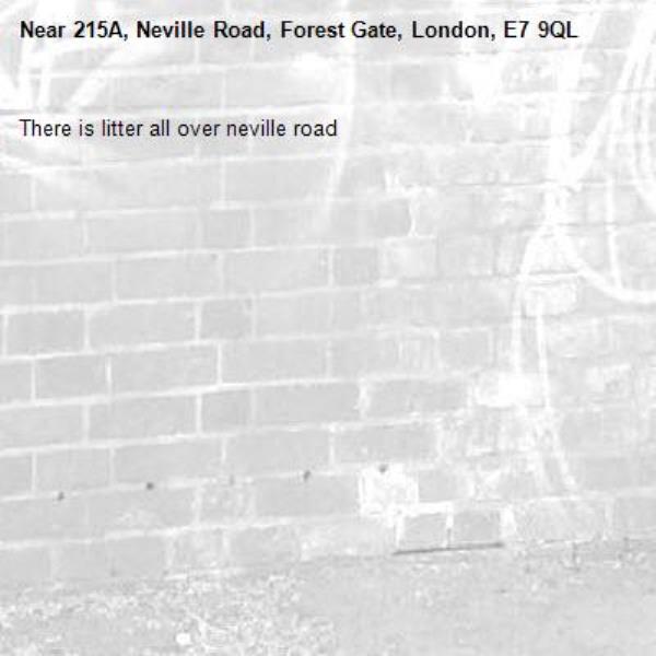 There is litter all over neville road-215A, Neville Road, Forest Gate, London, E7 9QL