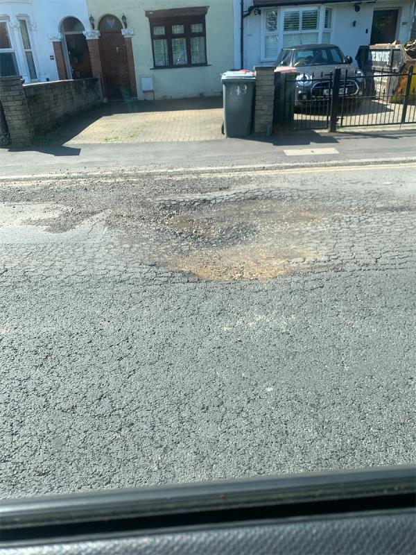 Large pothole outside 198 Capel Rd. -202 Capel Road, Manor Park, London, E12 5DB
