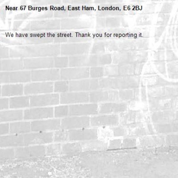 We have swept the street. Thank you for reporting it.-67 Burges Road, East Ham, London, E6 2BJ