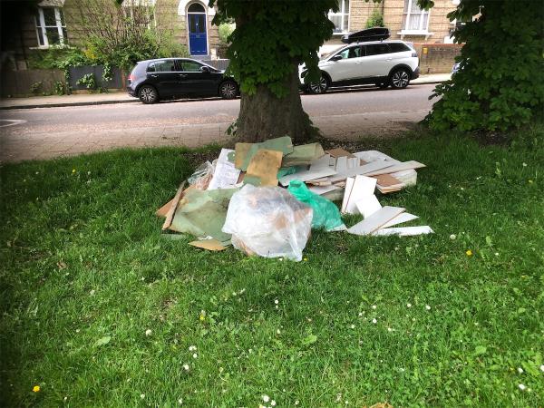 9-16. Please clear flytip of bags from grass area-Kelmscott, Wynell Road, London, SE23 2XF
