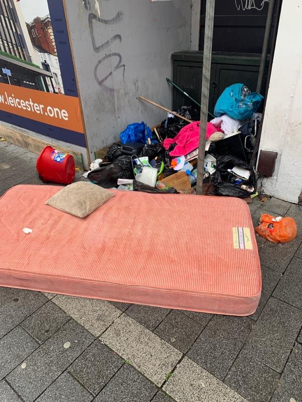 Fly tipping on Granby Street-78 Granby Street, Castle, LE1 6FB, England, United Kingdom