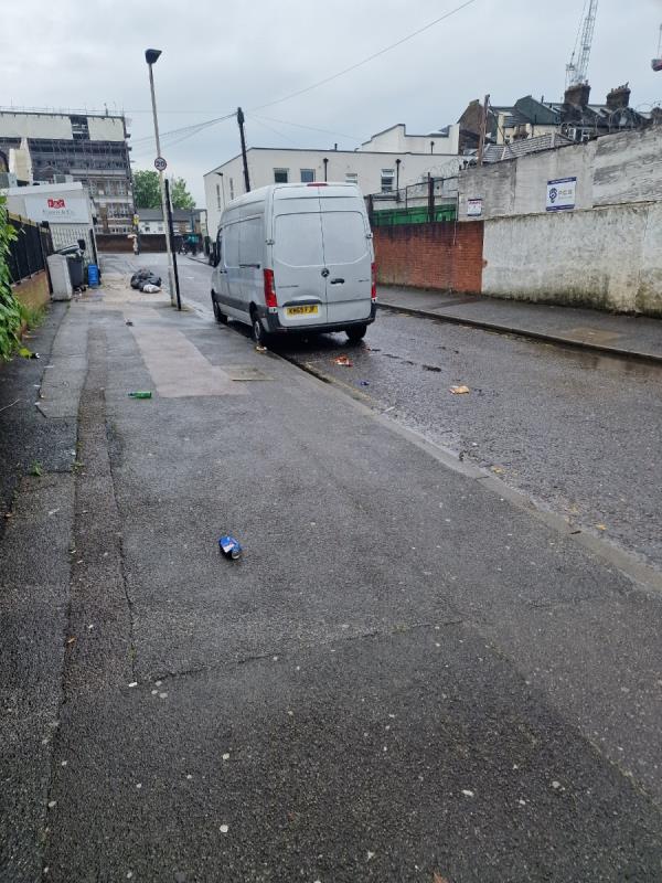 The street cleaners are trying their best however littering has become worse - there are a lot of alcohol related littering at the top end of Francis Street-11 Francis Street, Stratford, London, E15 1JG