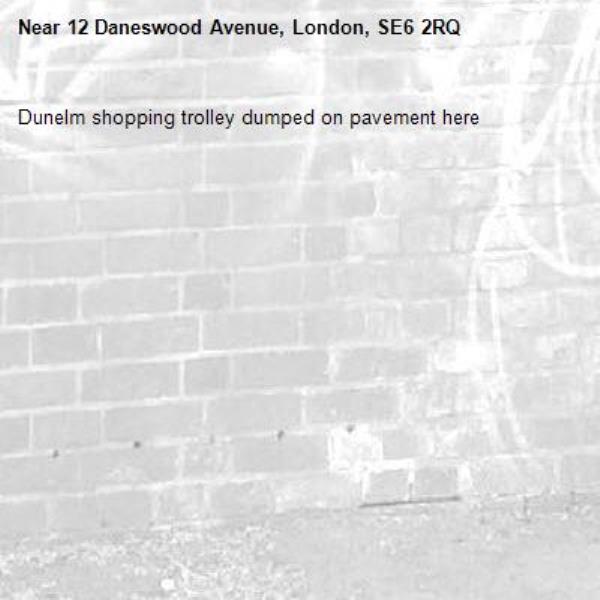 Dunelm shopping trolley dumped on pavement here-12 Daneswood Avenue, London, SE6 2RQ