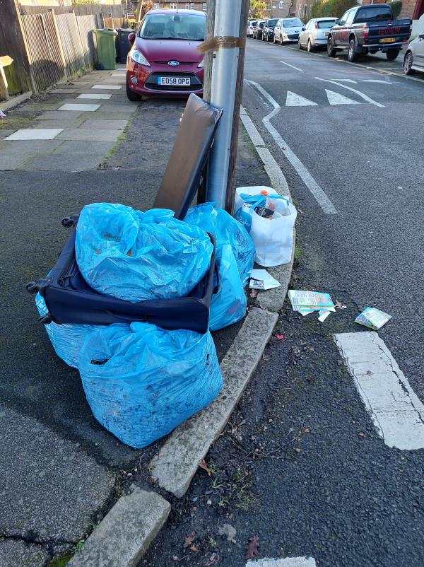 Headboard and bags of rubbish -16 Shaw Road, Bromley, BR1 5NN