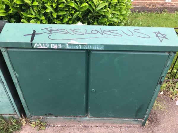 Remove graffiti from cable box-216 Waters Road, London, SE6 1UJ
