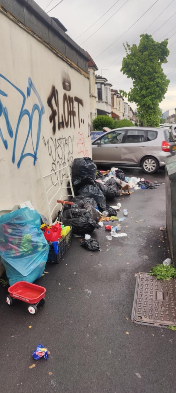 ton of black bags and kids toys dumped -2 Carlyle Road, Manor Park, London, E12 6BN