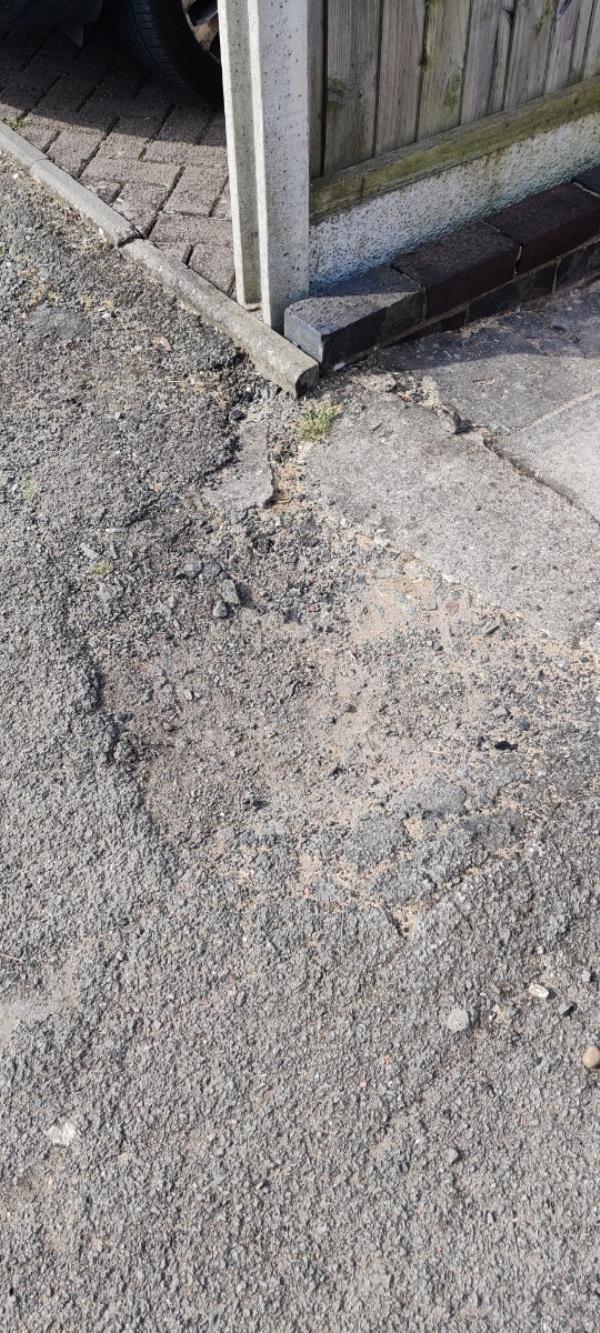 I was walking from 50 Parkstone road towards 52 Parkstone road and nearly tripped over this uneven footpath, please can you get it fixed. It is a hazard.-52 Parkstone Road, Leicester, LE5 1NN