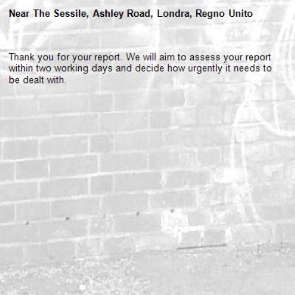 Thank you for your report. We will aim to assess your report within two working days and decide how urgently it needs to be dealt with.-The Sessile, Ashley Road, Londra, Regno Unito