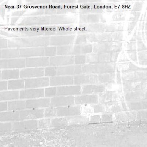 Pavements very littered. Whole street. -37 Grosvenor Road, Forest Gate, London, E7 8HZ