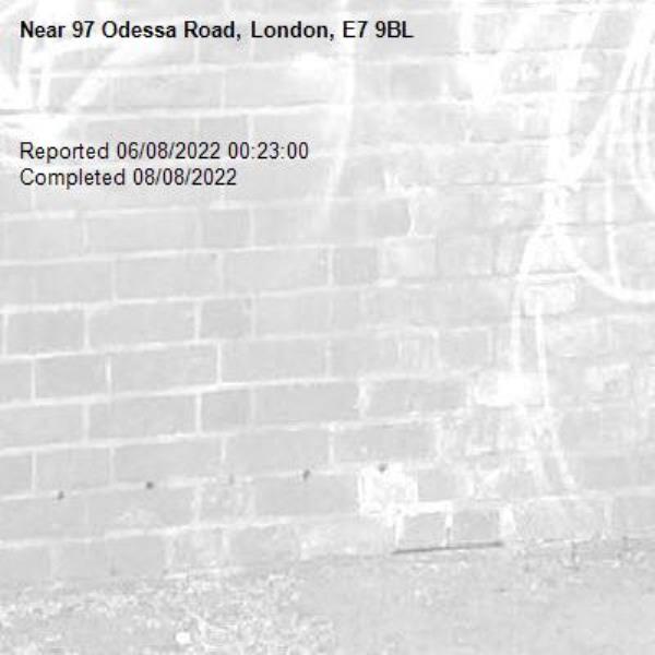 
Reported 06/08/2022 00:23:00
Completed 08/08/2022-97 Odessa Road, London, E7 9BL