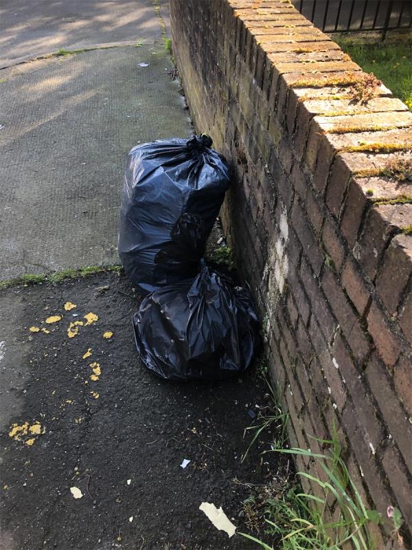 Please clear black bags of domestic waste-Bushey House, Charlesfield, Grove Park, London, SE9 4PP
