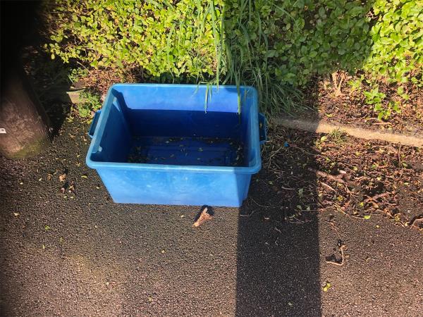 Junction of Capstone Road. Please clear a dumped plastic box-39 Durham Hill, Bromley, BR1 5NF