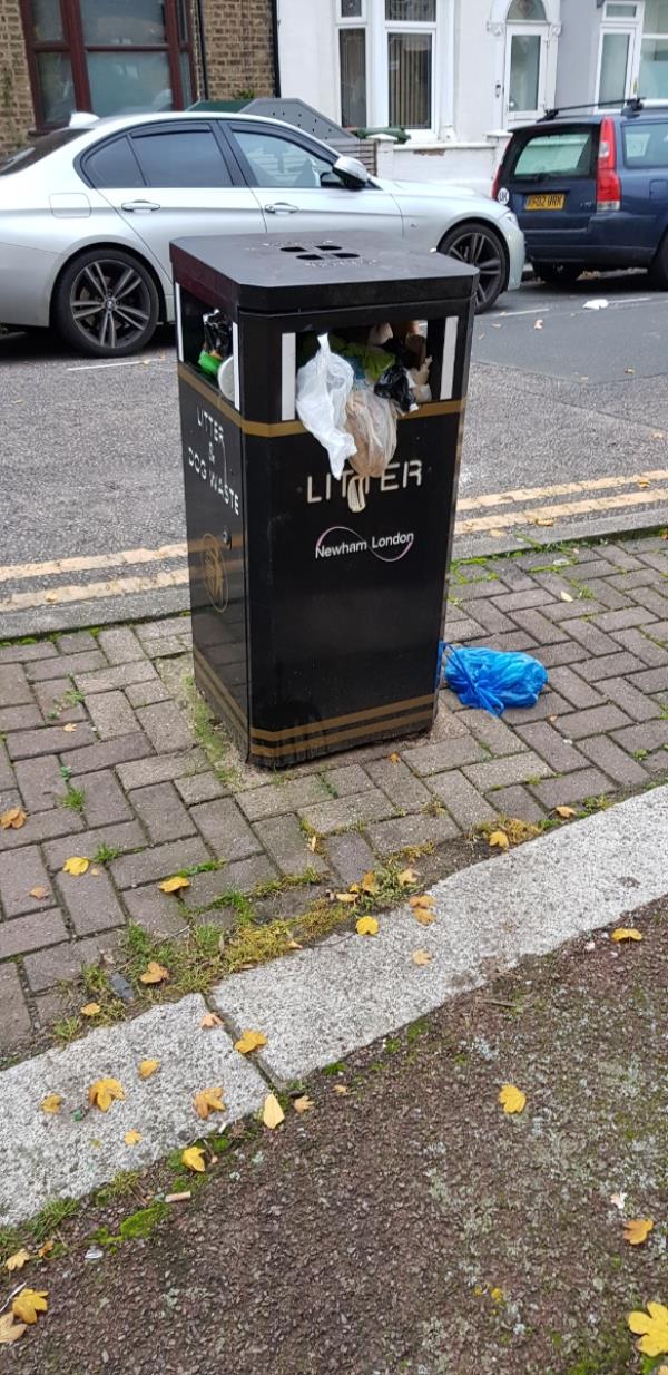 Following up on overflowing bin-94 Caistor Park Road, Stratford, London, E15 3PR