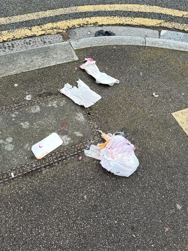 Food thrown on. Pathway.  -2 Inniskilling Road, Plaistow, London, E13 9LD