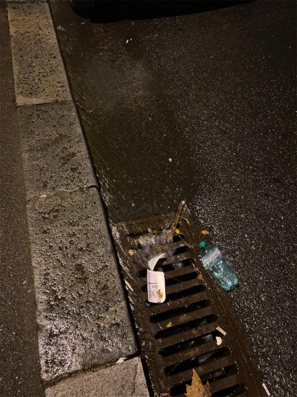 Substantial volume of fast flowing water discharging into drain at Brockley Road end of Comerford Road (again!)-304A, Brockley Road, Crofton Park, London, SE4 2RA