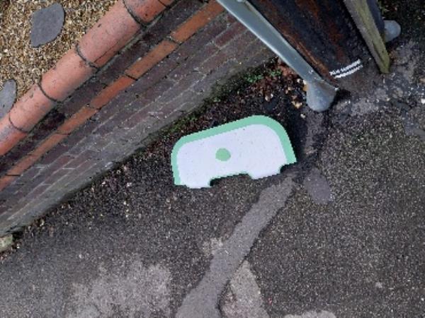 piece of plastic on pavement -70 Connaught Road, Reading, RG30 2UP