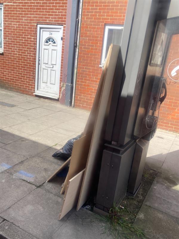 Outside 32A Catford Hill - broken furniture (wardrobe, cupboard) dumped on the pavement at this location over a week ago. Please could you arrange to clear. Many thanks. -Catford Hill, London