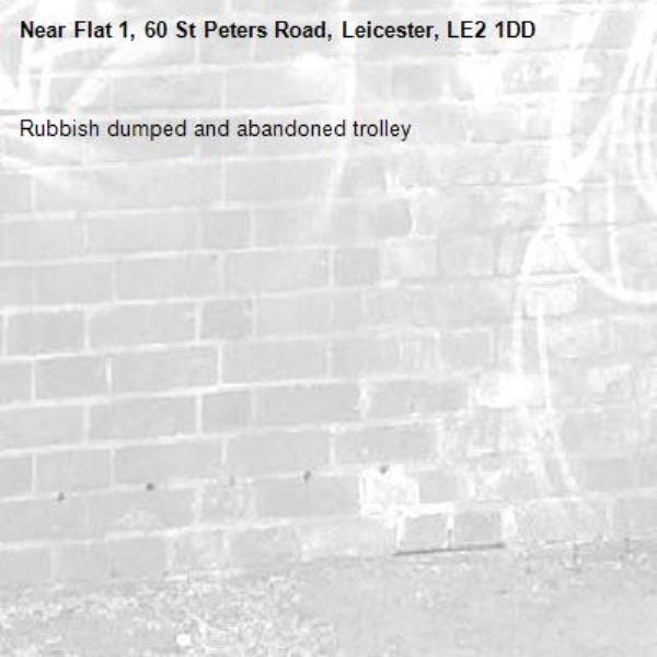 Rubbish dumped and abandoned trolley-Flat 1, 60 St Peters Road, Leicester, LE2 1DD