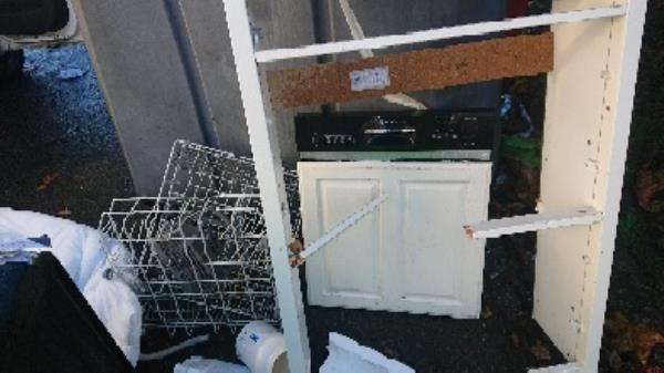 White goods and house hold waste removedl fly tipping on going at this site  image 1-100 George Street, Reading, RG4 8DH