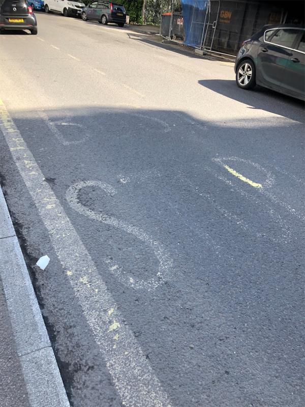 Bus Stop marking on carriage way are in poor condition-Ilderton Road, London