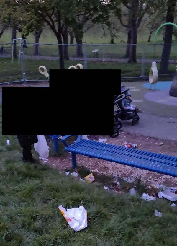 The same group of Roma gypsy families sit opposite the benches of 55/57 park vale road 

They sit daily and litter all there rubbish on the floor 

It's the same issue week in week out with no solution

Can the police or council not do anything or speak with them? -57 Park Vale Road, Leicester, LE5 5BQ