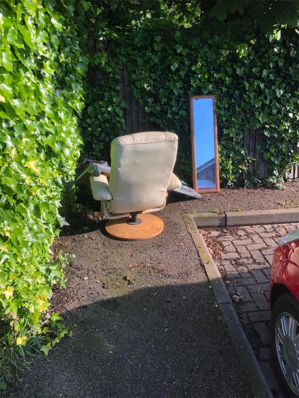61-72. Please clear a flytip chair and other waste-61 Hope Close, Grove Park, London, SE12 0BJ