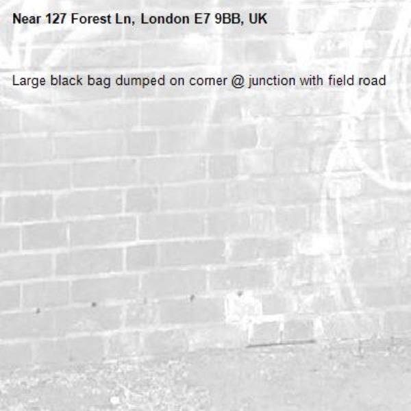 Large black bag dumped on corner @ junction with field road-127 Forest Ln, London E7 9BB, UK