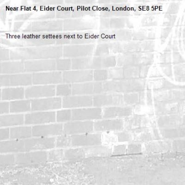 Three leather settees next to Eider Court-Flat 4, Eider Court, Pilot Close, London, SE8 5PE