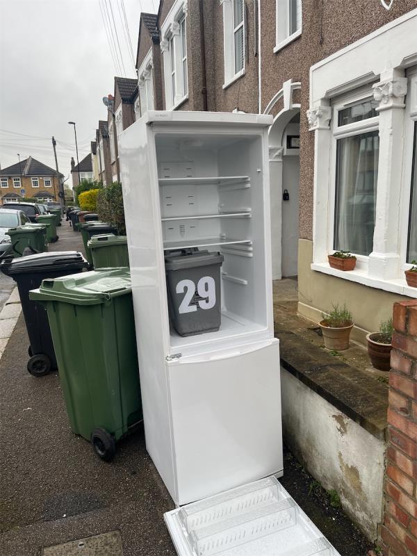 A fridge and a fridge freezer have been tipped outside 31 Bedford Road .  -29 Burford Road, London, SE6 4DF