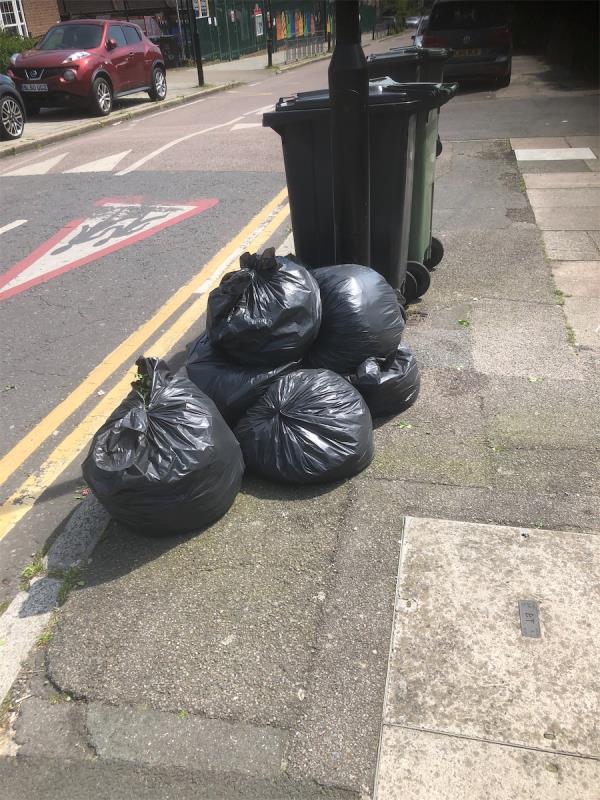 Please clear bags of garden waste-85 Downderry Road, Bromley, BR1 5QH