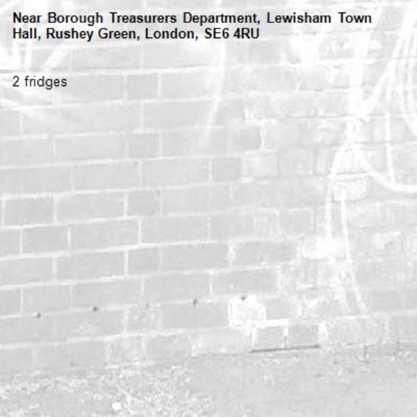 2 fridges -Borough Treasurers Department, Lewisham Town Hall, Rushey Green, London, SE6 4RU