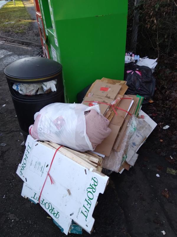 Flytipped household/shop waste no evidence taken away -Russell Building SHINFIELD, Reading, RG2 7BN
