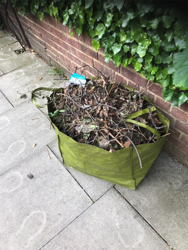 Please clear flytip bag of garden waste-33C, Mayow Road, London, SE23 2XH