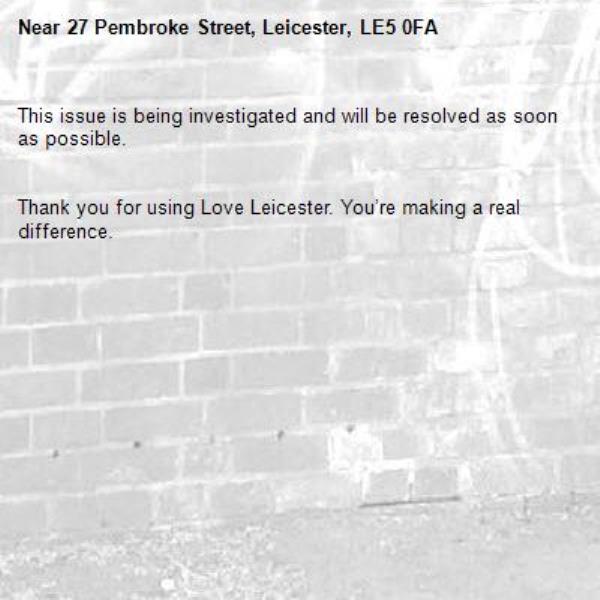 This issue is being investigated and will be resolved as soon as possible.


Thank you for using Love Leicester. You’re making a real difference.
-27 Pembroke Street, Leicester, LE5 0FA