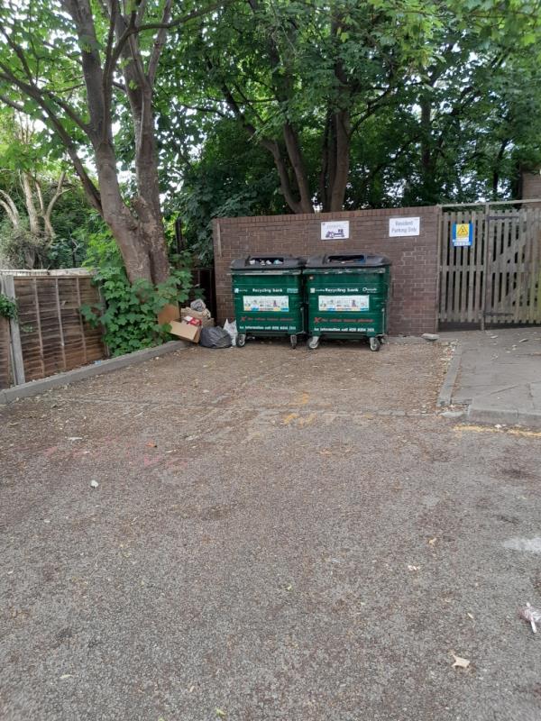 Missed recycling bin collection bins haven't been emptied for weeks bins overflowing with recyclable waste please can we have bins emptied. -32 Redfern Road, London, SE6 2BH