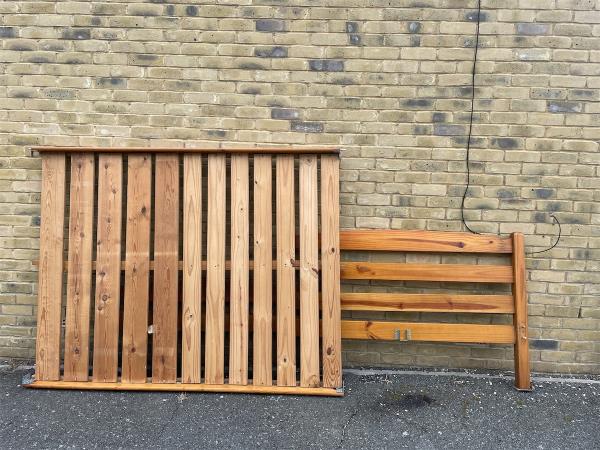 Fly tipped bed frame -28 Littlewood, Hither Green, London, SE13 6SD