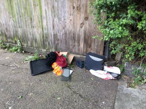 Rubbish on pavement near railway bridge Fordmill Road Bellingham-26 Fordmill Road, Bellingham, London, SE6 3JL