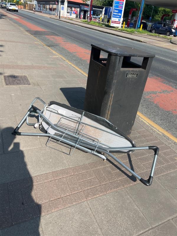Flytipping ironing board-Tesco Express, 542A, Romford Road, Forest Gate, London, E7 8AF