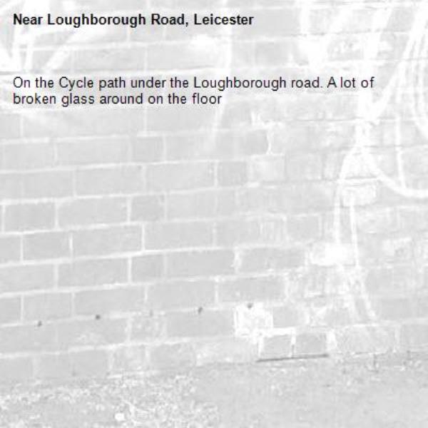 On the Cycle path under the Loughborough road. A lot of broken glass around on the floor-Loughborough Road, Leicester