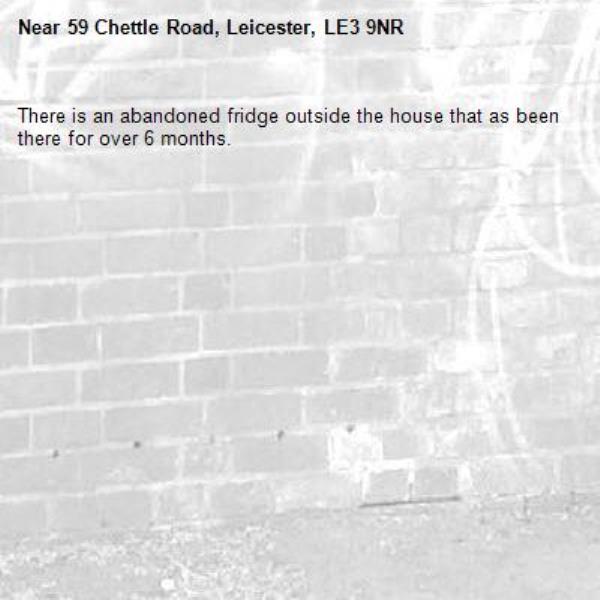 There is an abandoned fridge outside the house that as been there for over 6 months.-59 Chettle Road, Leicester, LE3 9NR