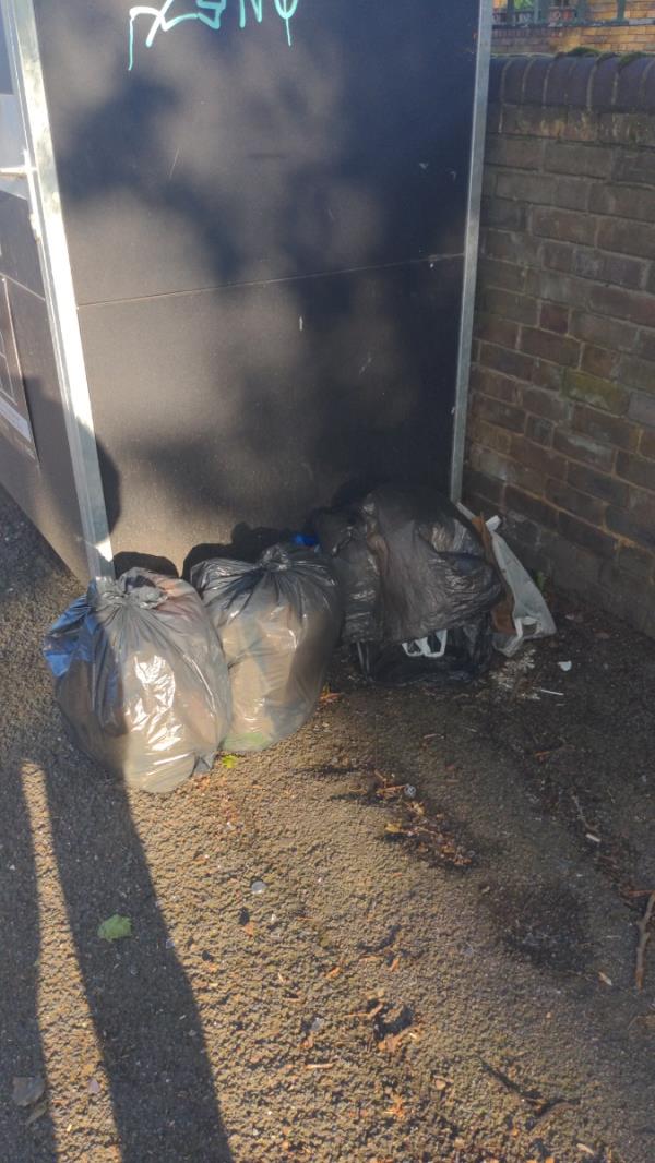 Rubbish dumped alongside the recycling bins located between Arragon Rd and St Bernards Rd opposite the Boleyn medical centre in Barking Rd -Boleyn Medical Centre, 152 Barking Road, East Ham, London, E6 3BD