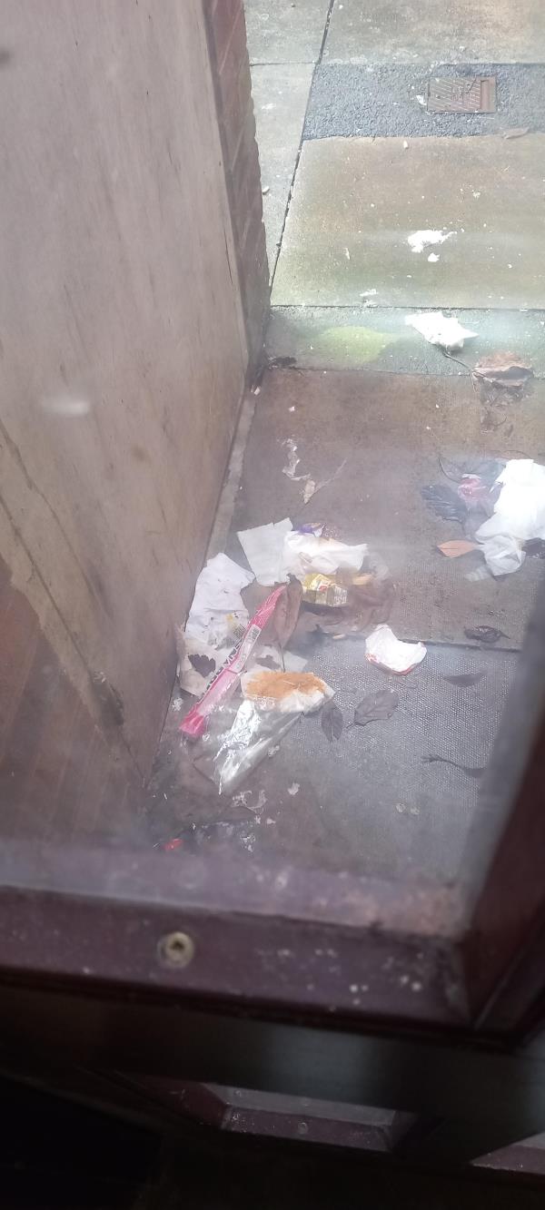 Human waste outside side door to block a flats 54 to 70-Neston road le2 6rd 