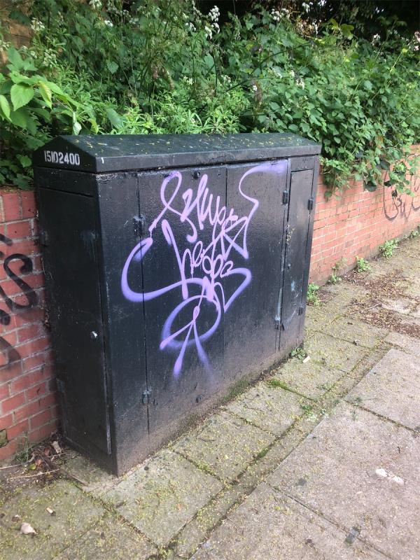 Remove graffiti from cable box by Railway bridge-14 New Street Hill, Bromley, BR1 5AU