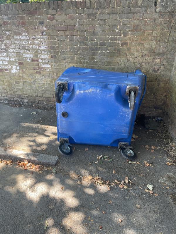 School bin dumped on street. -9 Upper Brockley Rd, London SE4 1SZ, UK