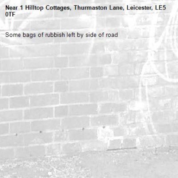 Some bags of rubbish left by side of road-1 Hilltop Cottages, Thurmaston Lane, Leicester, LE5 0TF