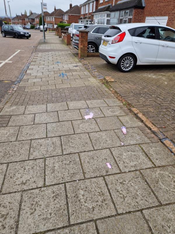 Someone tossed their strawberry milkshake on the street. Please resolve this issue.-73 Avebury Avenue, Leicester, LE4 0HD