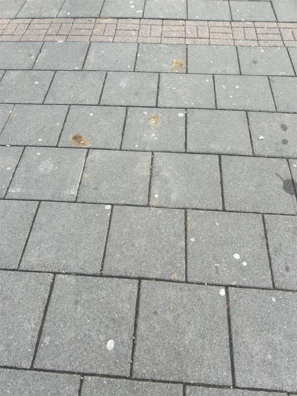 Dog fouling still all across the pavement people are having to walk in it. A mechanical road sweeper drove past it this morning. It is outside The Cove building -William Hill, 453B, Barking Road, East Ham, London, E6 2JX