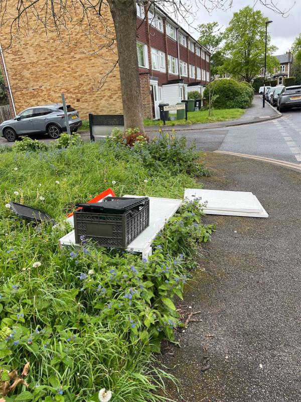 The usual fly tip point on the corner of Dorville rd and Alan this close se12 is in use again :( this time it’s a cupboard part-dismantled and various other bits of plastic rubbish. It’s blocking the pavement for wheelchair and buggy users -26 Dorville Road, London, SE12 8EB